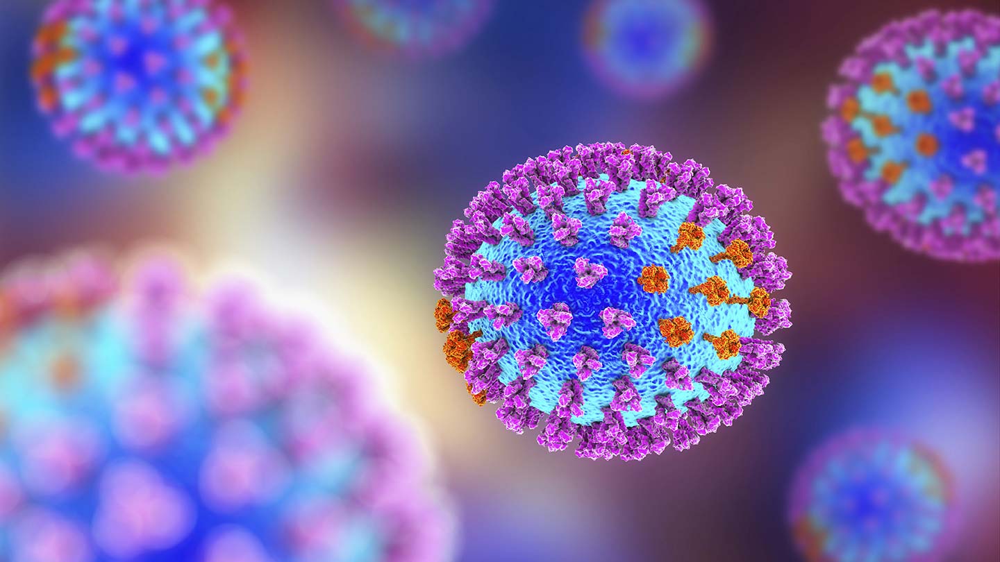 Grippeimpfung: Ein Grippevirus von Nahem.
