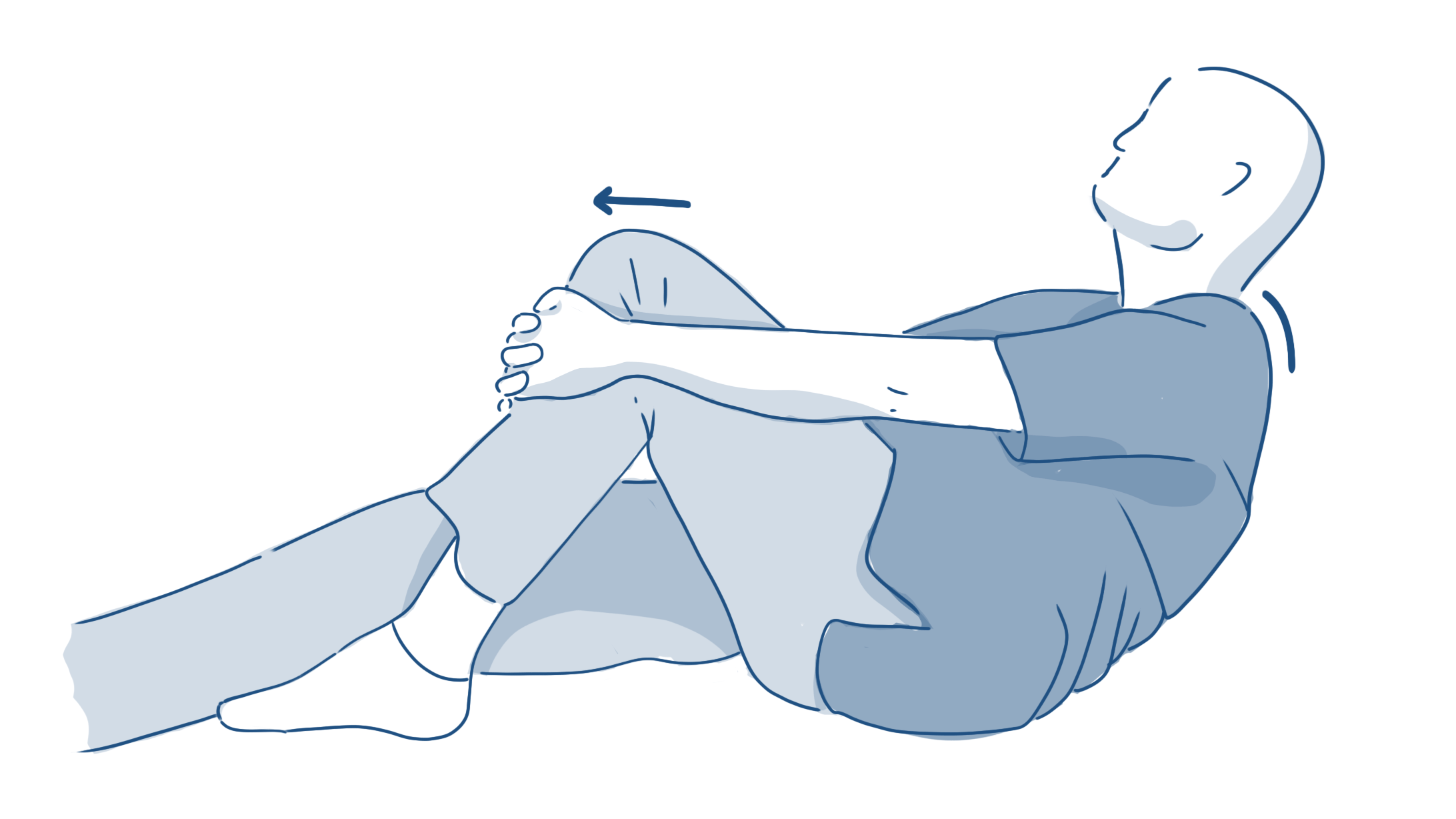 Illustration, die die Methode nach Matter zeigt, um eine ausgekugelte Schulter einzurenken.