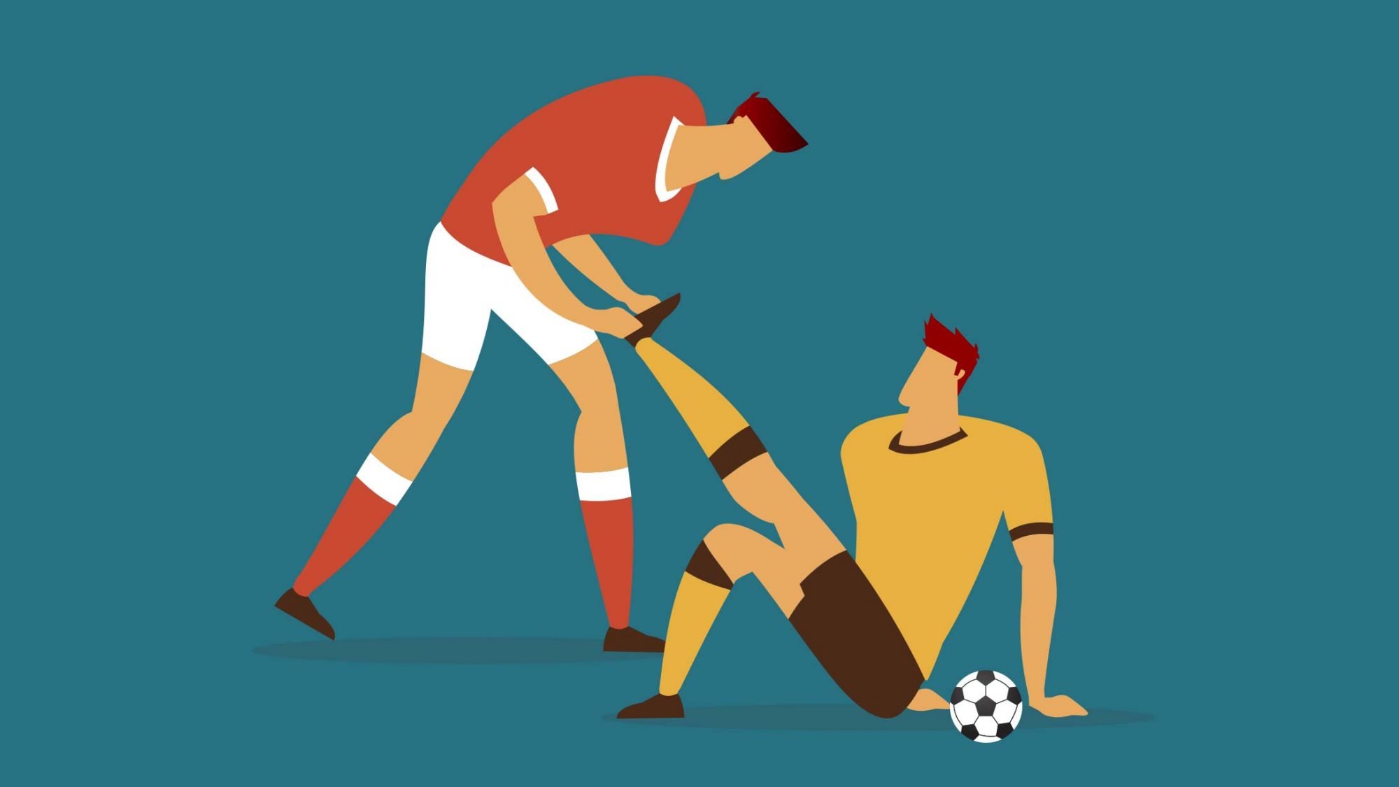 Muskelkrampf: Illustration von Muskelkrampf beim Fussballtraining