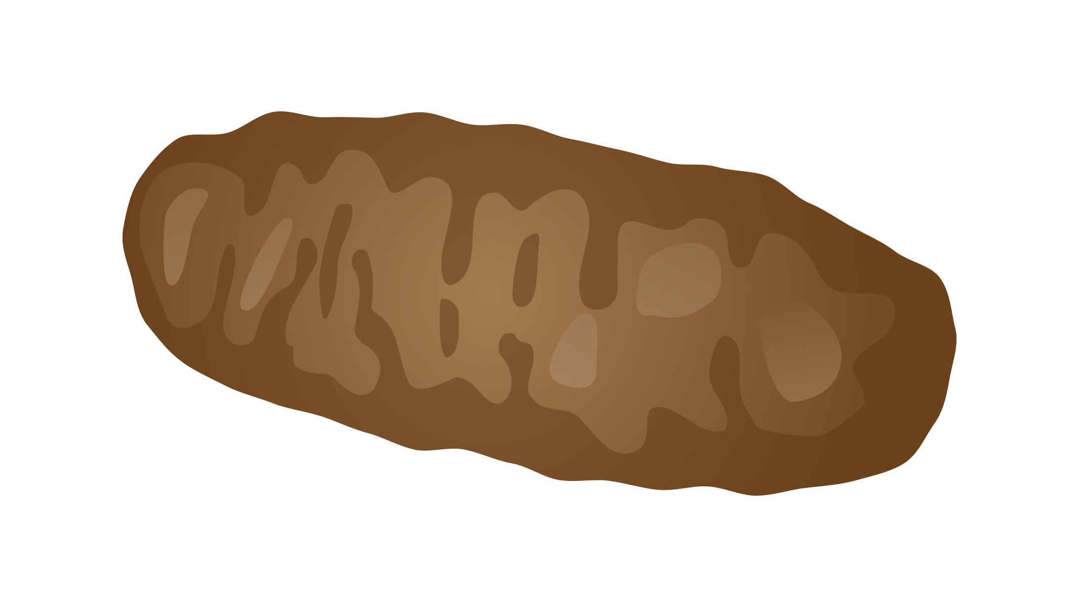 Illustration des Stuhlgang-Typ 3: Wurstförmiger Kot mit rissiger Oberfläche