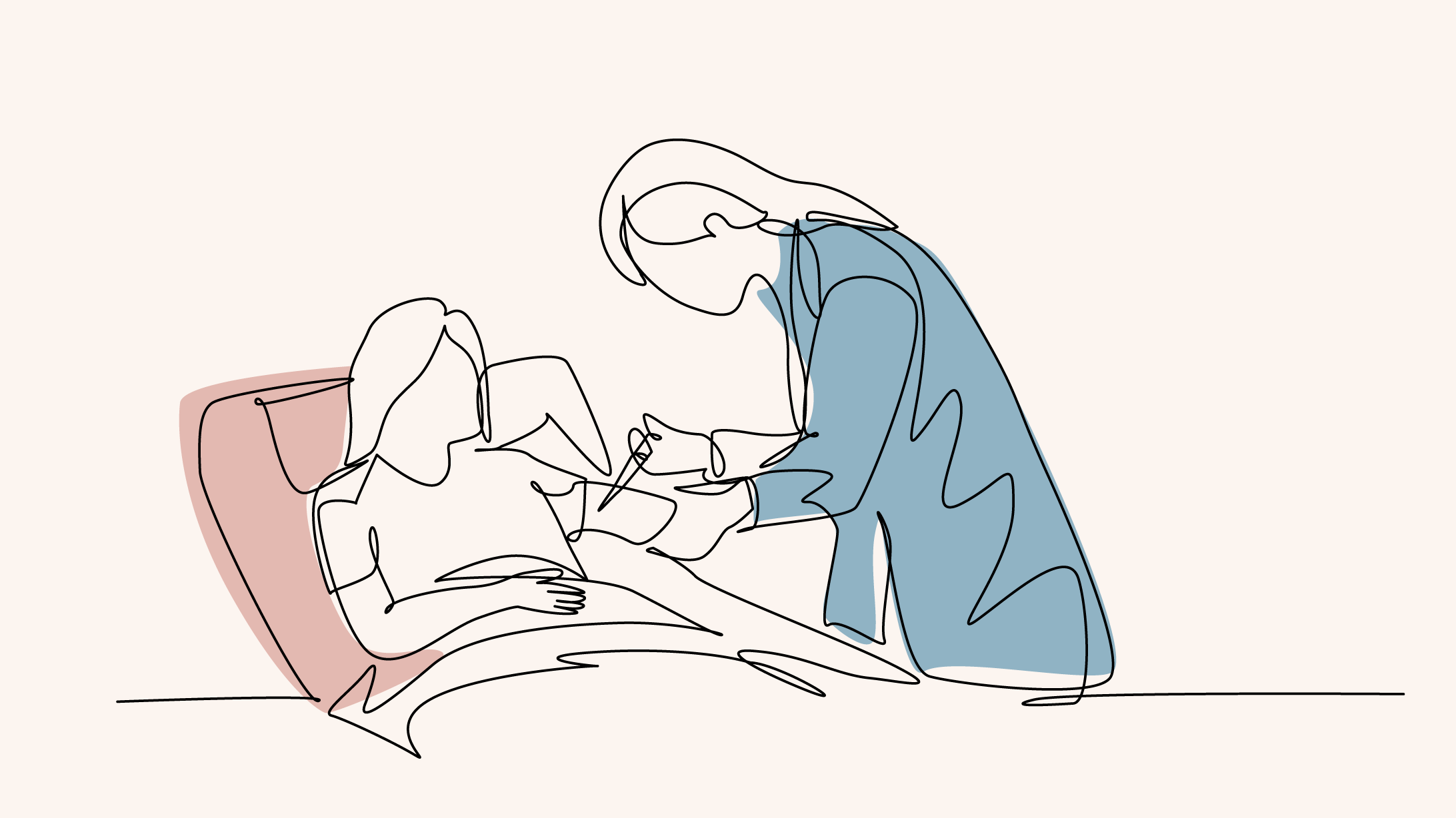 Colitis ulcerosa: Illustration von einer Frau in einem Bett, die eine Injektion erhält.