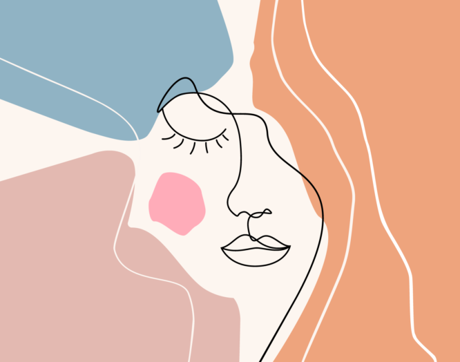 Colitis ulcerosa: Illustration eines weiblichen Gesichts