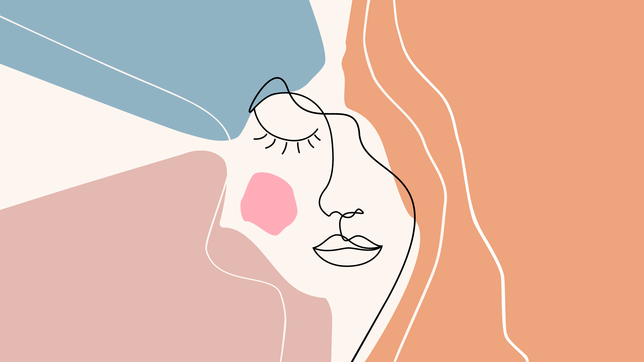 Colitis ulcerosa: Illustration eines weiblichen Gesichts